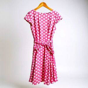 Vintage Cotton Polka Dot Dress With Belt